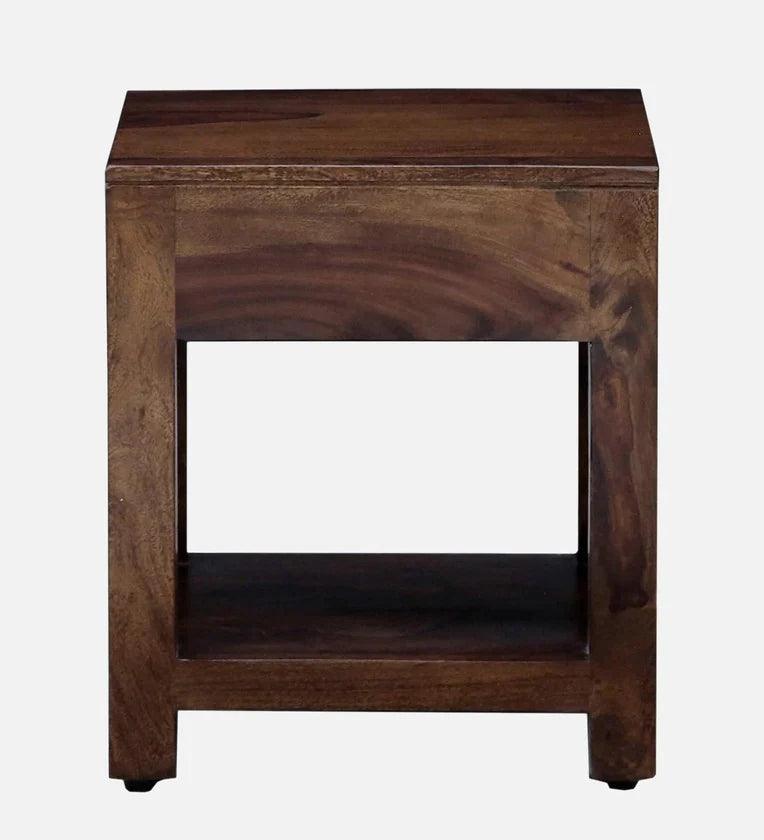 Sheesham Wood Bedside Table In Provincial Teak Finish With Drawer - Ouch Cart