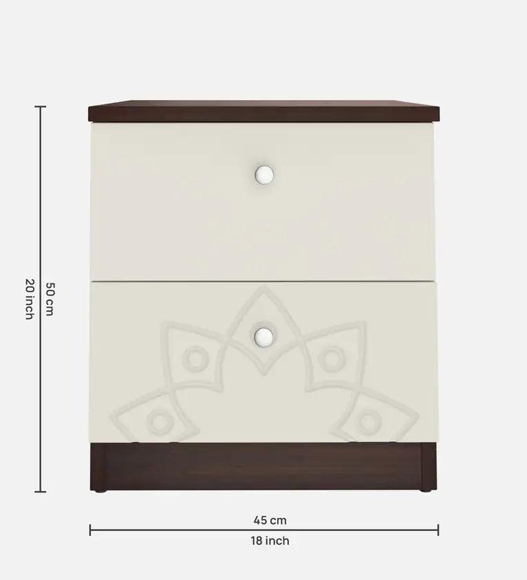 Bed Side Table in Frosting Cream Finish - Ouch Cart