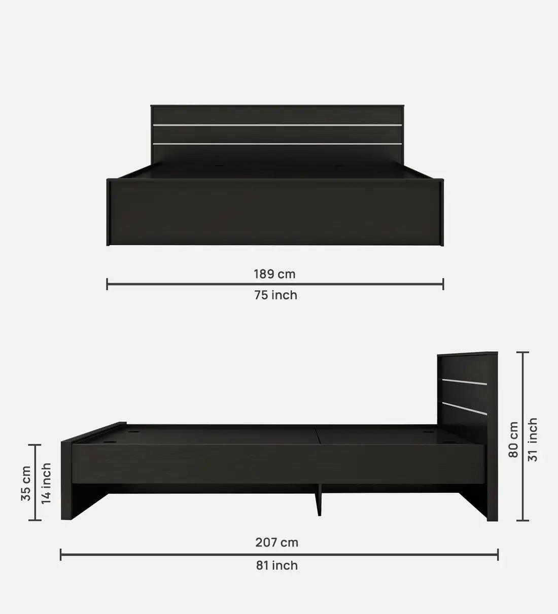 Crom King Size Bed in Wenge Finish - Ouch Cart