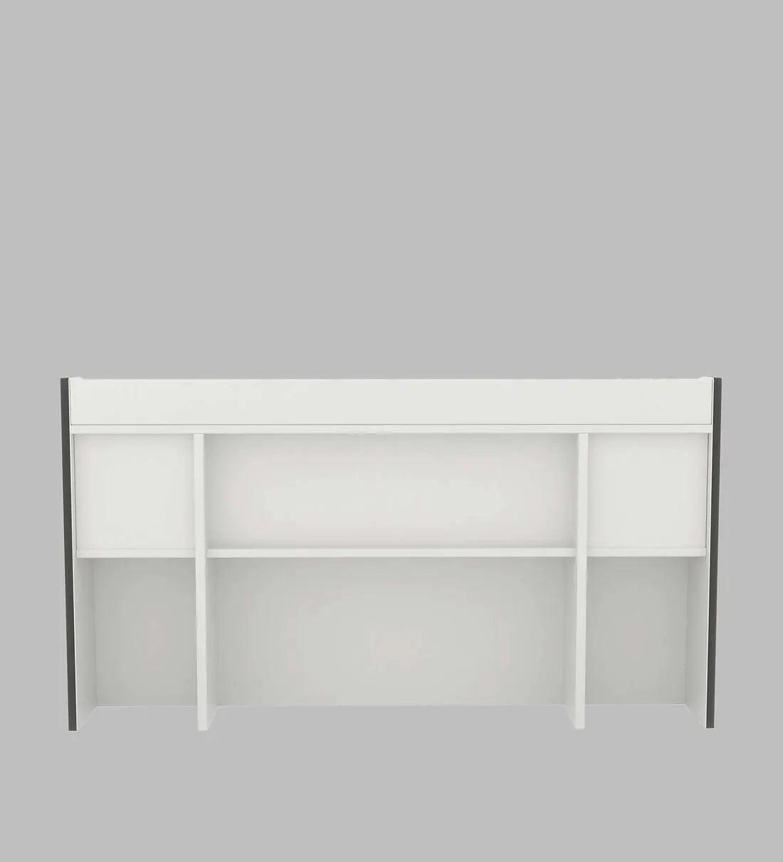 King Size Bed in White Finish with Box Storage - Ouch Cart