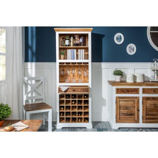 Whitewave Solid Wood Wine Rack with Glass and Bottle Holders | Rustic Bar Cabinet 72x45x196 CM (Wine Rack) - Ouch Cart
