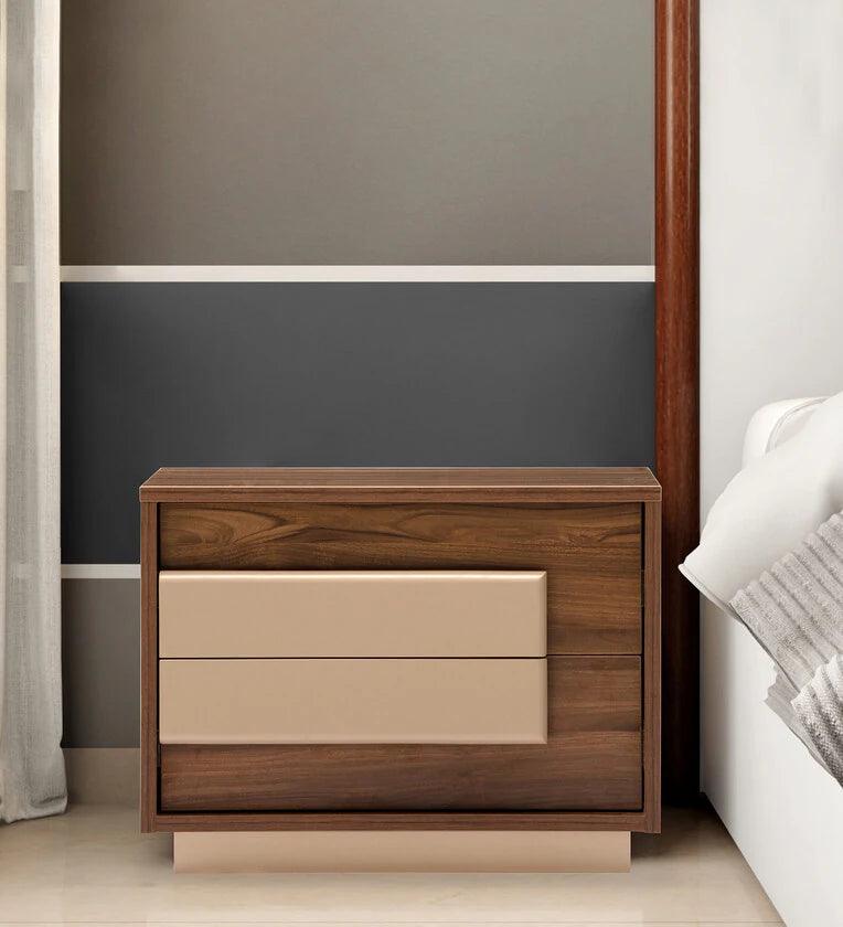 Bed Side Table in Brown, Beige Colour - Ouch Cart
