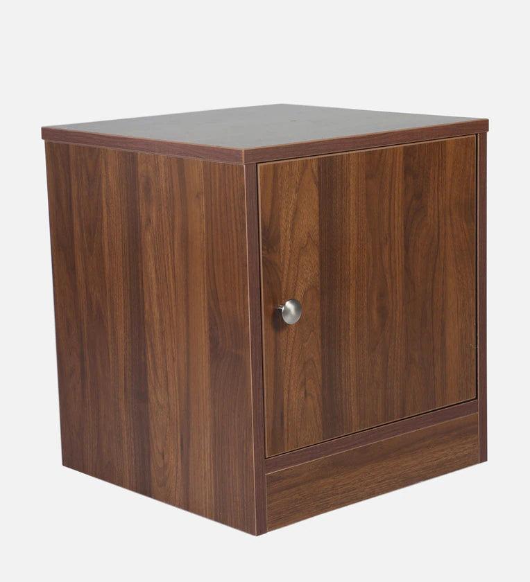 Bedside Table In Columbian Walnut Finish with Storage - Ouch Cart