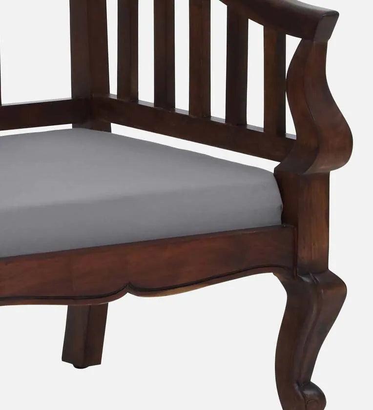 Sheesham Wood 1 Seater Sofa In Scratch Resistant Provincial Teak Finish - Ouch Cart