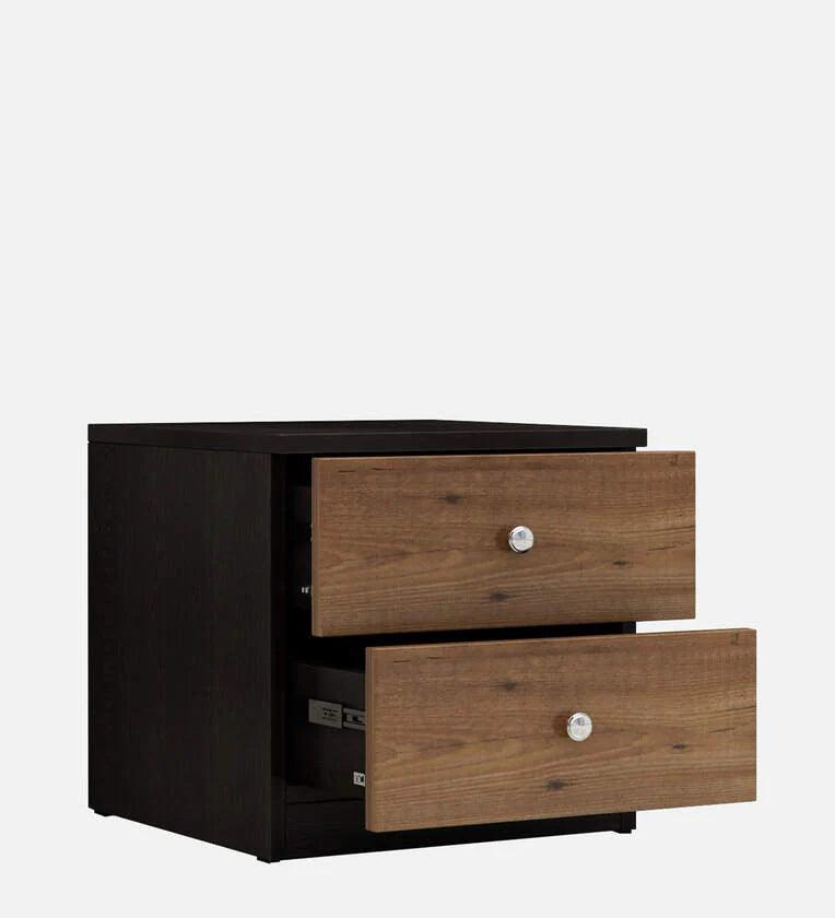 Engineered wood Bed Side Table In Knotty Wood & Wenge Finish - Ouch Cart