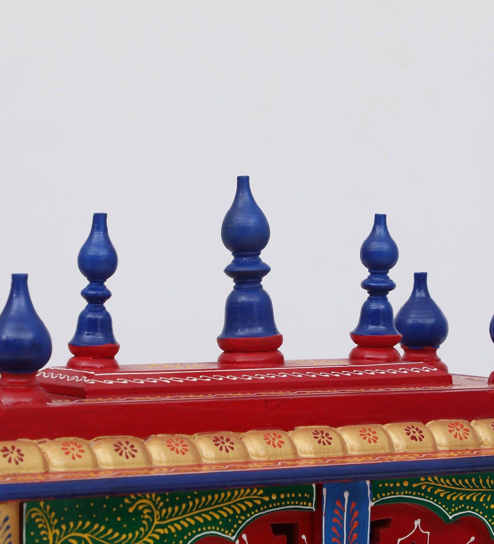 Multicolor Sheesham Wood & MDF Pooja Mandir With Door, - Ouch Cart