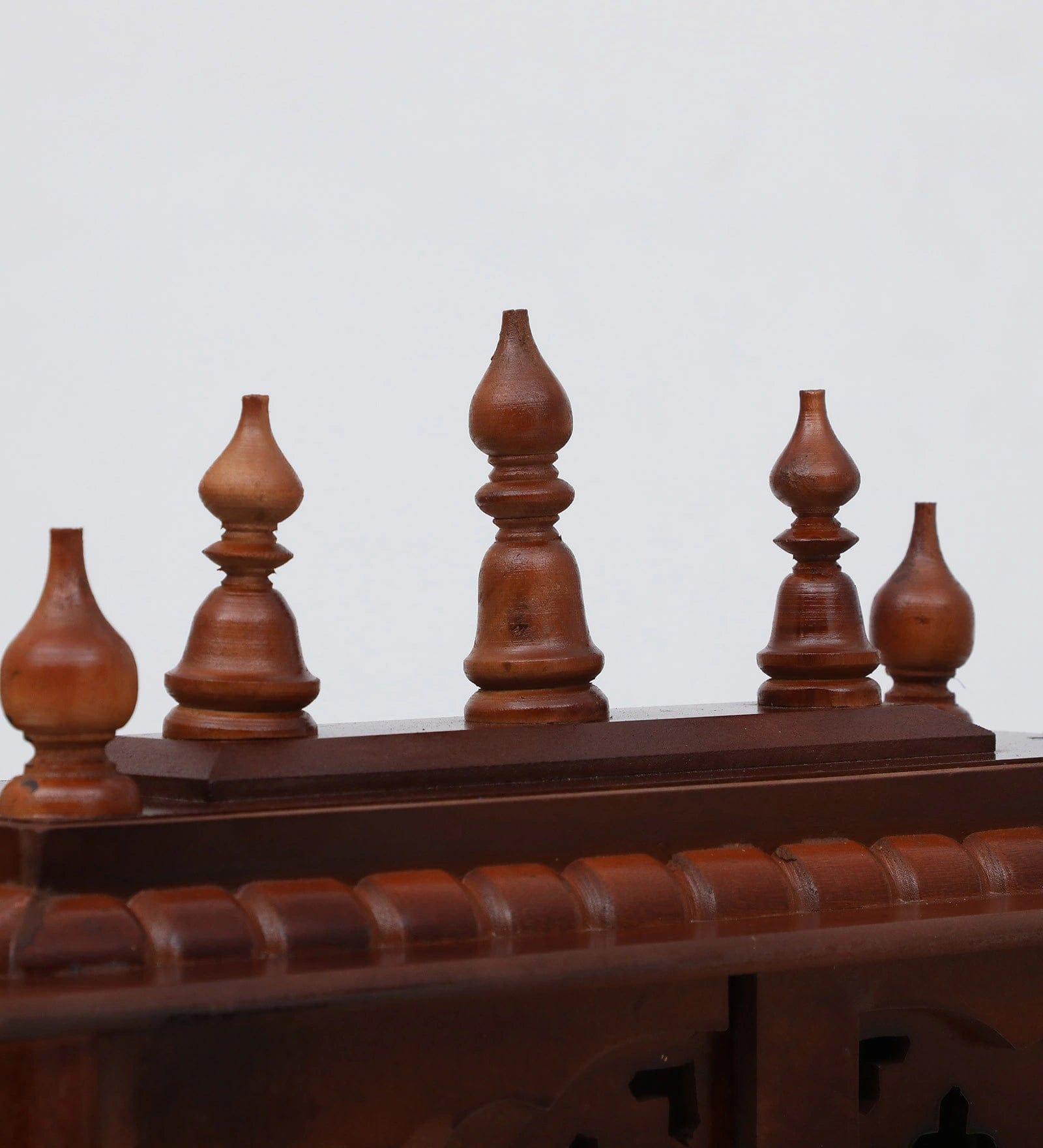 Multicolor Sheesham Wood & MDF Pooja Mandir With Door, - Ouch Cart