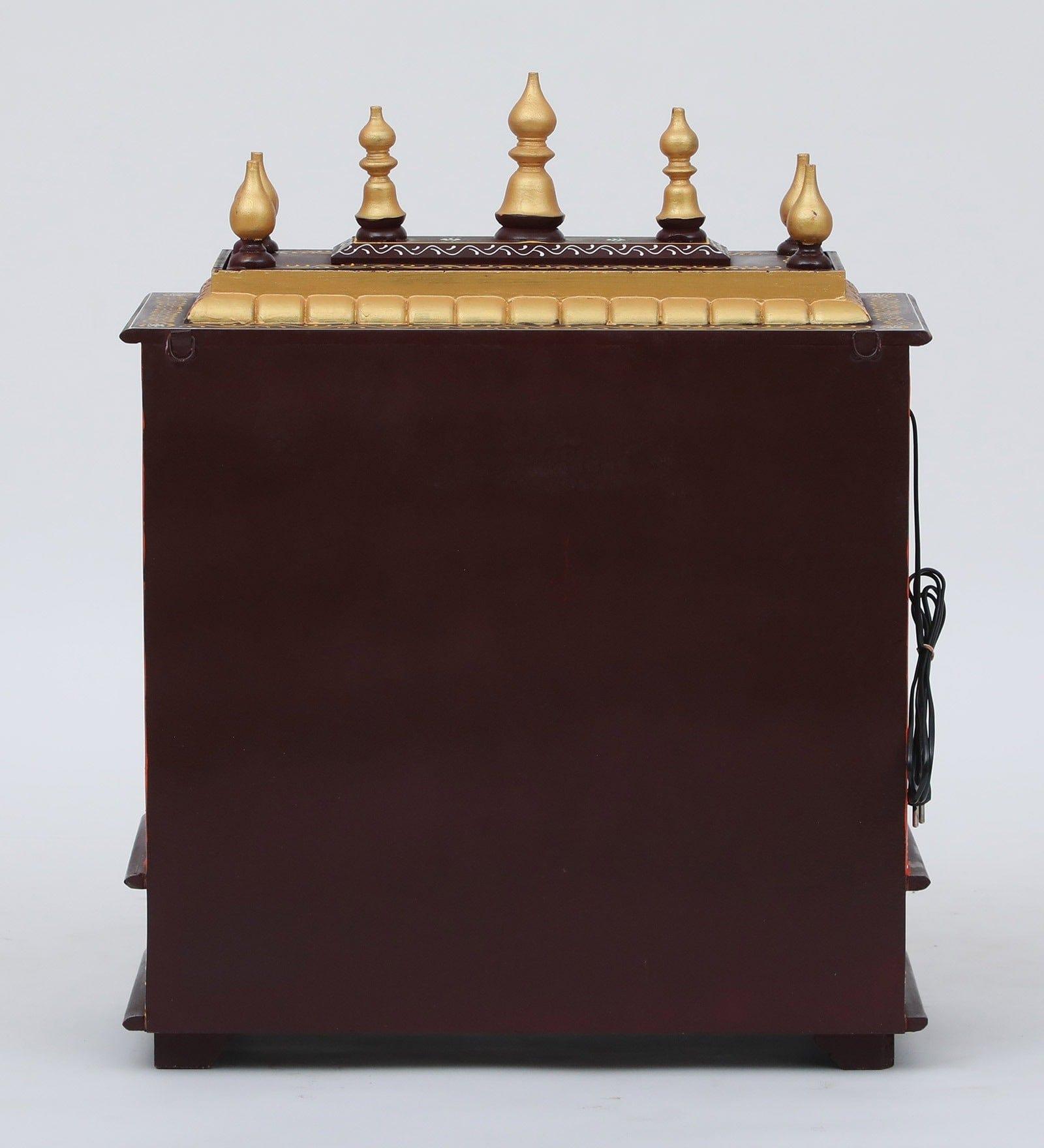 Multicolor Sheesham Wood & MDF Pooja Mandir With Door, - Ouch Cart