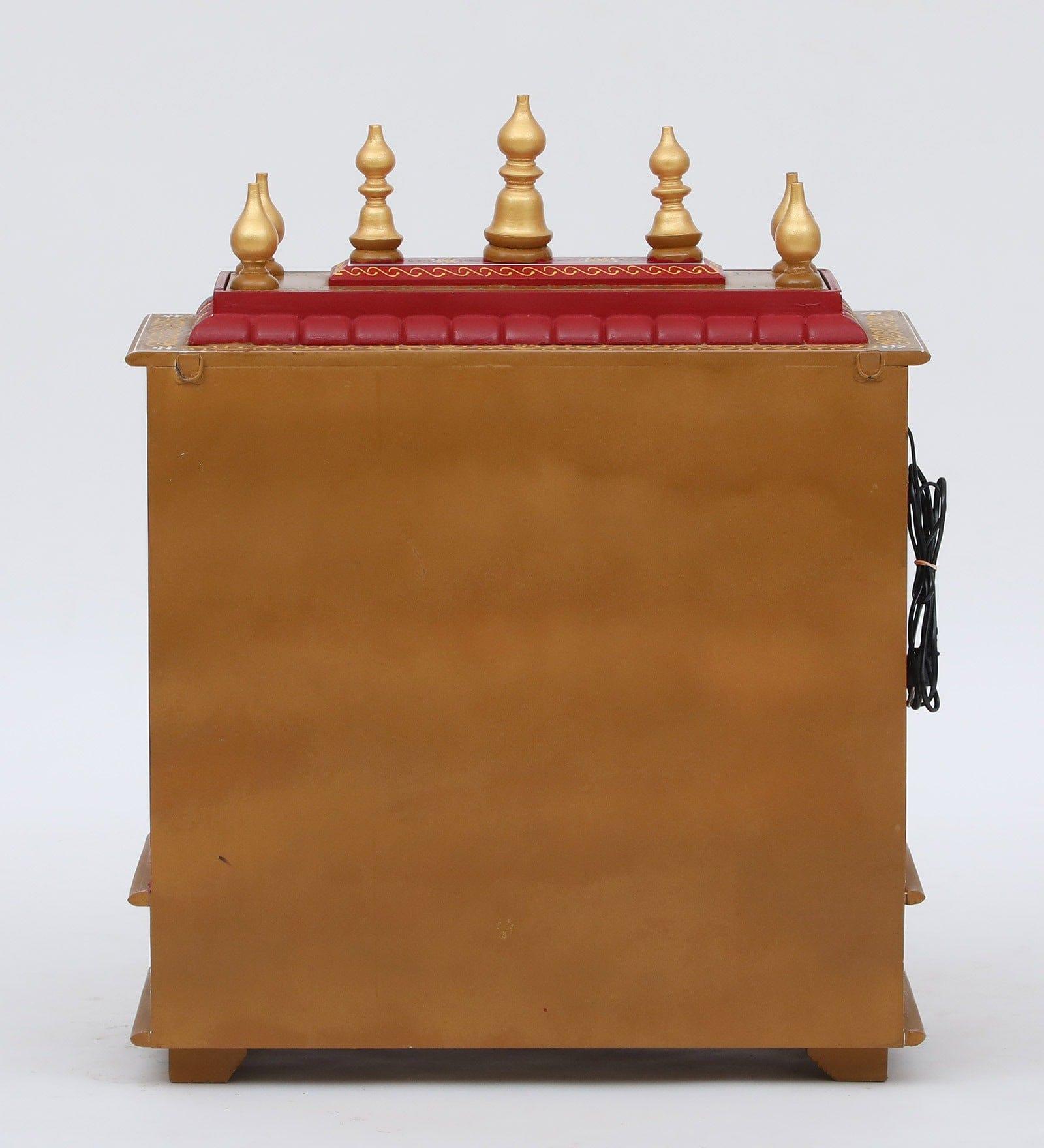 Multicolor Sheesham Wood & MDF Pooja Mandir With Door, - Ouch Cart