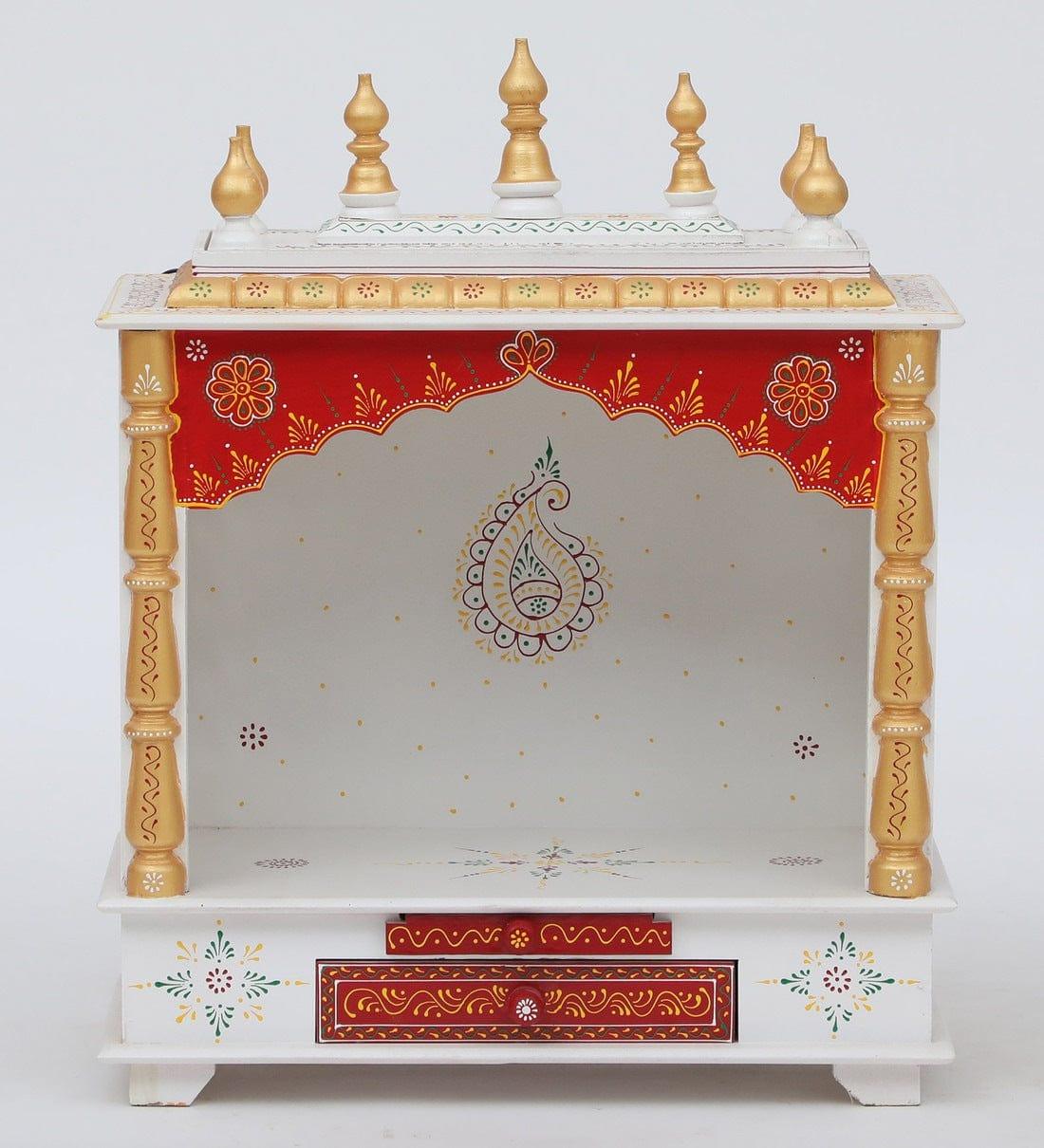 Multicolor Sheesham Wood & MDF Pooja Mandir Without Door, - Ouch Cart