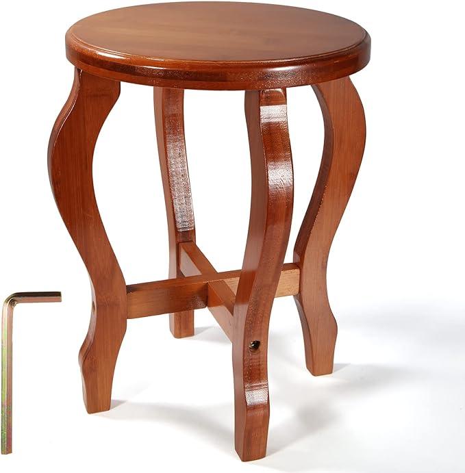 Small Wood Stool Round Wooden Foot Stool Wooden Step Stool for Kids Adults Bathroom Shoe Changing Bedside - Ouch Cart