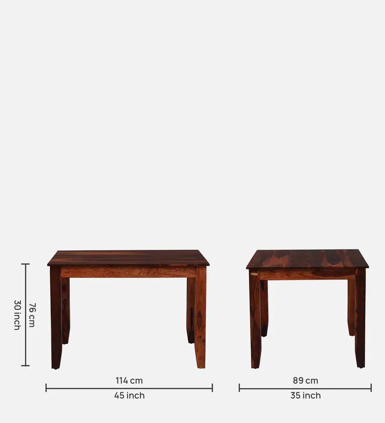 Sheesham Wood 4 Seater Dining Set In Scratch Resistant Honey Oak Finish - Ouch Cart