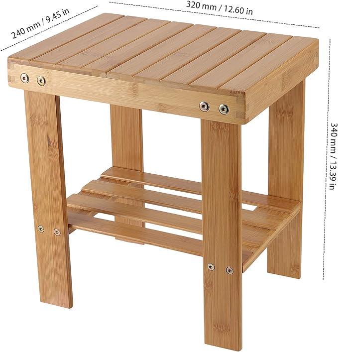 Bamboo Foot Stool, Bamboo Small Seat Stool for Garden, Living Room, Kitchen, Bathroom, Bedroom - Ouch Cart