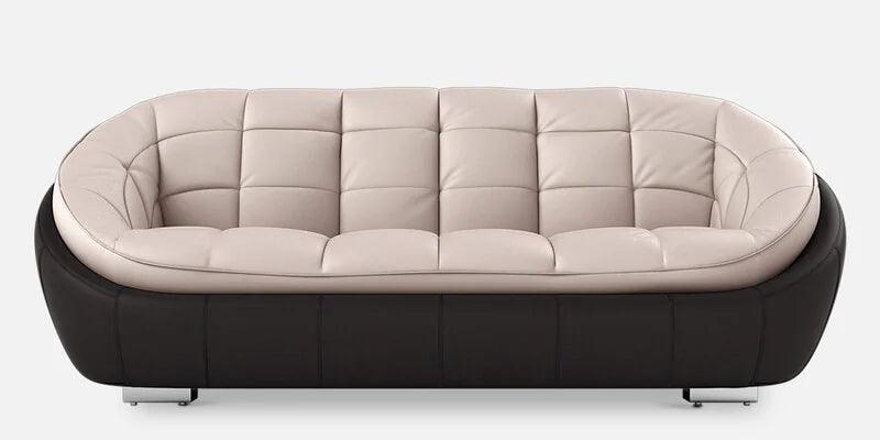 Leatherette 3 Seater Sofa in Black & Beige Colour - Ouch Cart