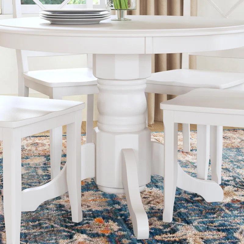 5 - Piece Solid Wood Pedestal Dining Set - Ouch Cart