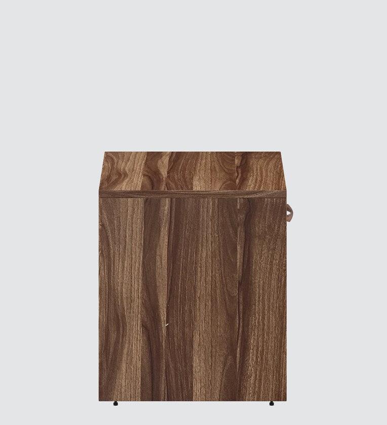 Bedside Table in Frosty White & Antique Oak Finish with Drawer - Ouch Cart