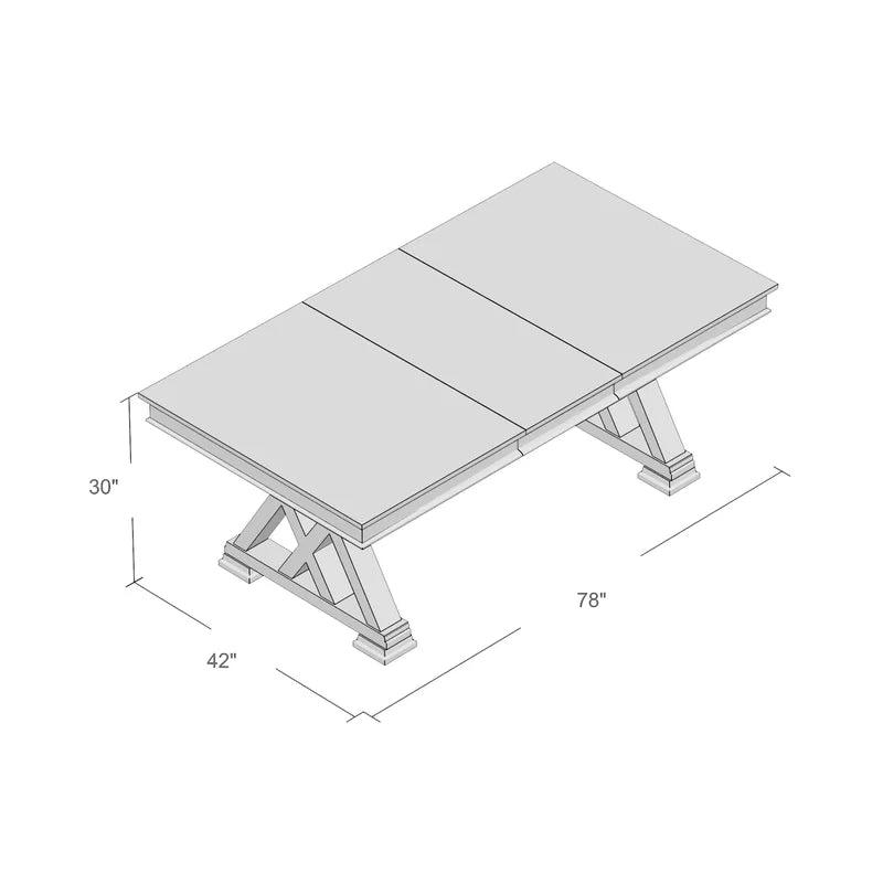 7 - Piece Extendable Rubberwood Double Pedestal Dining Set - Ouch Cart