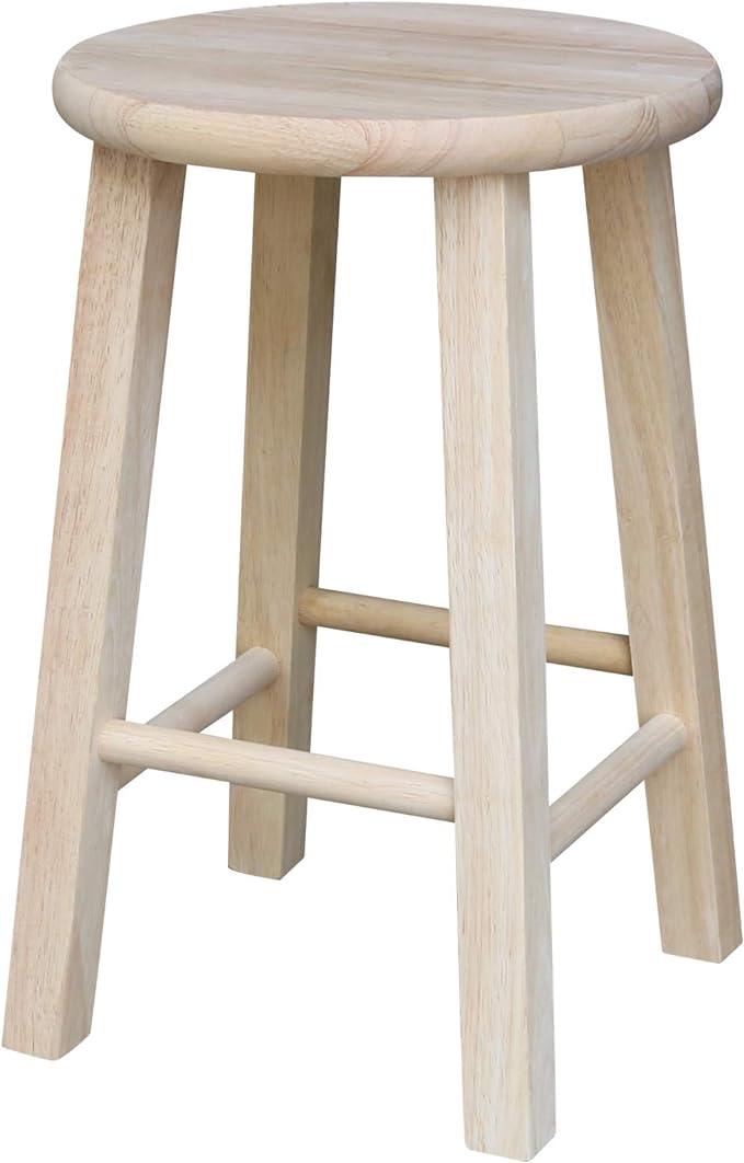 Wooden Step Stool Footstool Solid Wood 8 inch for Kids Adults Plant Stand Fishing Stool (Black) - Ouch Cart