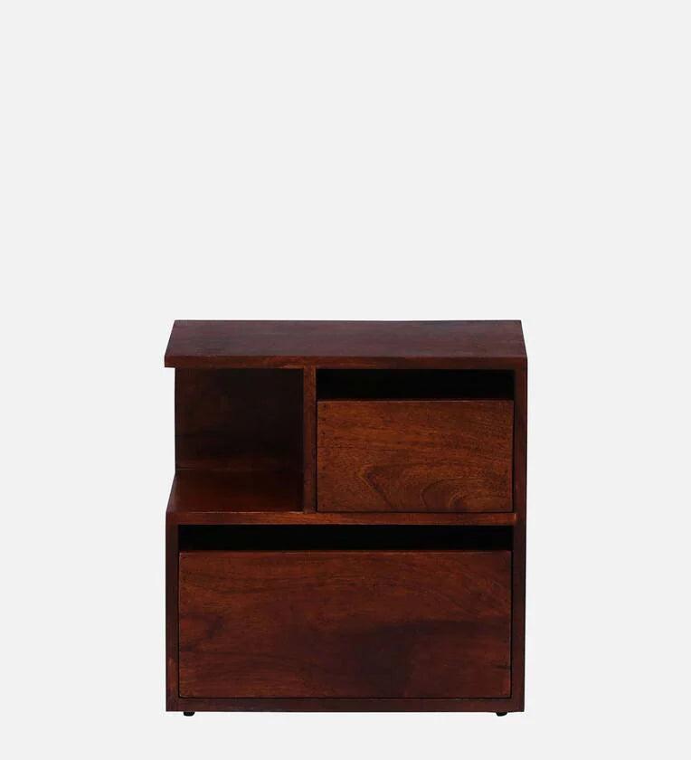 Z Solid Wood Lhs Bedside Table In Honey Oak Finish With Drawers - Ouch Cart