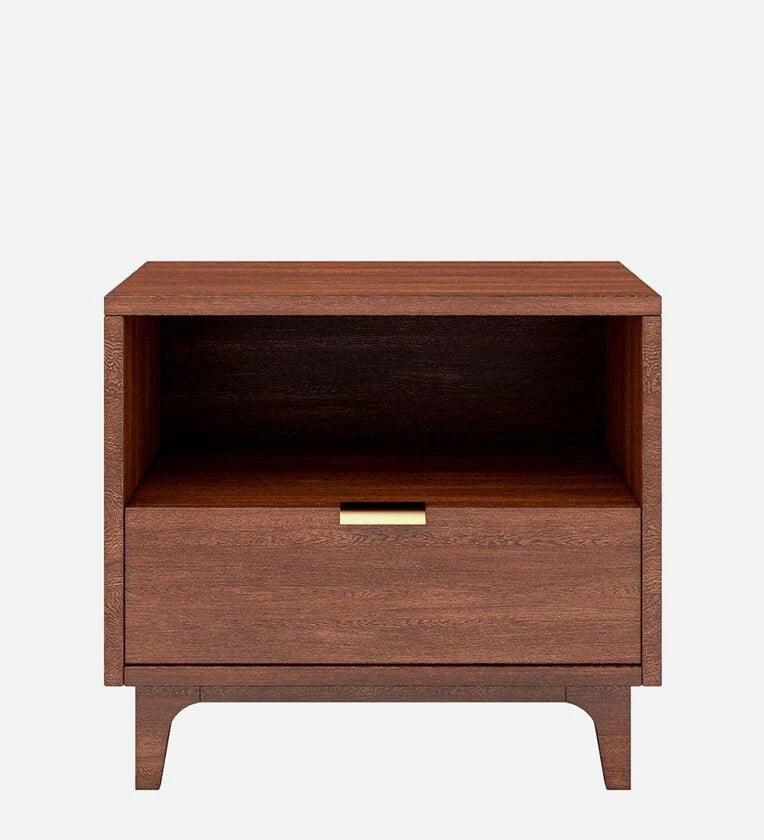 Olivia Bedside Table in Brown Finish with Drawer - Ouch Cart