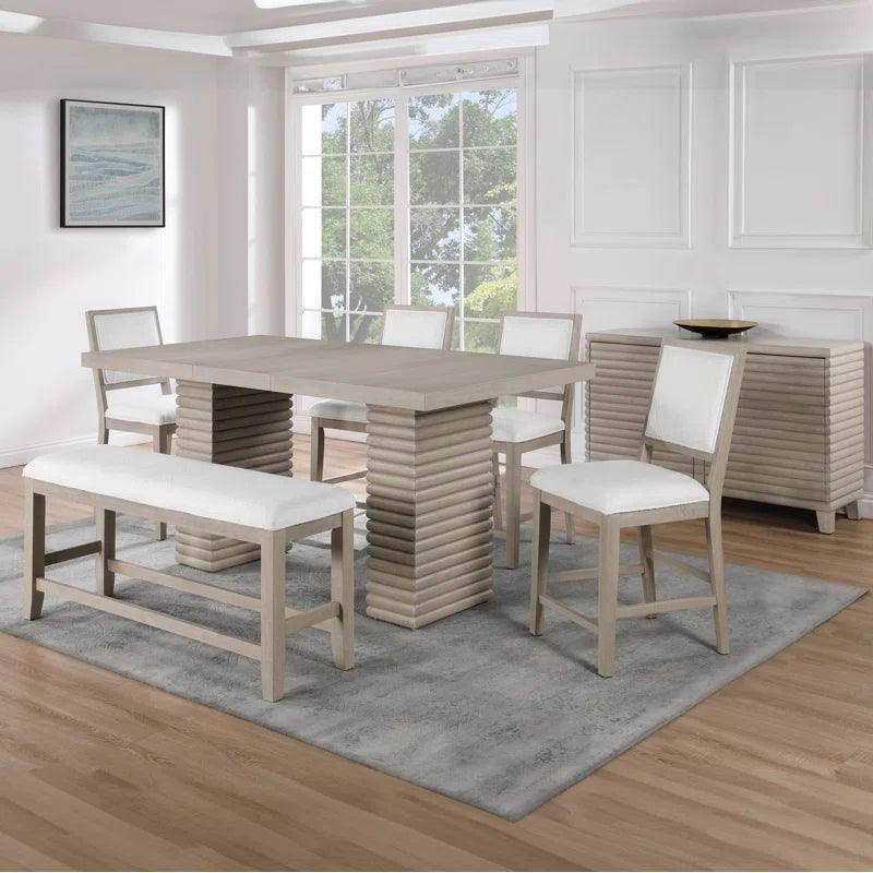6 - Piece Extendable Trestle Dining Set - Ouch Cart