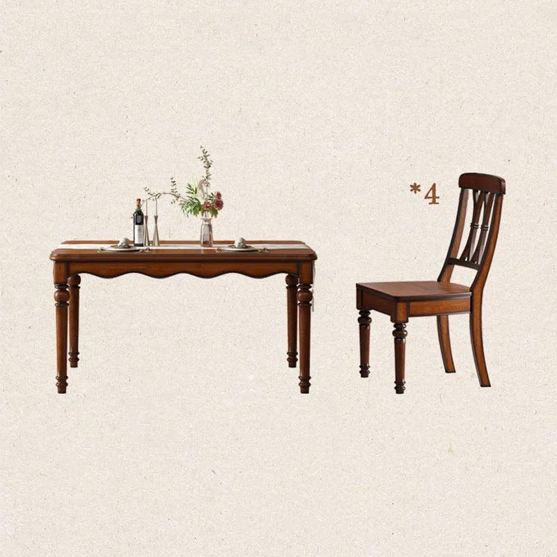 Rectangular Dining Table Set Solid Wood Dining Set - Ouch Cart
