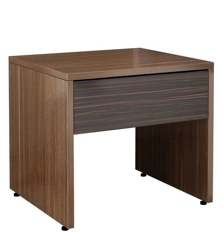 Bedside Table in Cairo Walnut & Dark Ebony Finish with Drawer - Ouch Cart