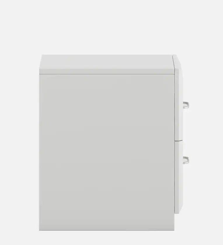 Arctic Bedside Table in High Gloss White Finish - Ouch Cart