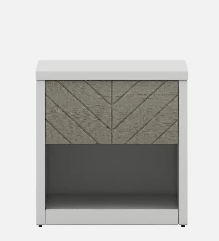 Alaska Bedside Table in High Gloss White Finish With Drawer - Ouch Cart