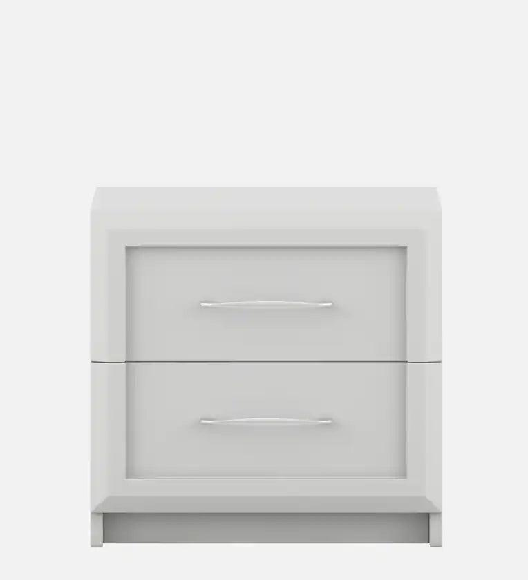 Arctic Bedside Table in High Gloss White Finish - Ouch Cart
