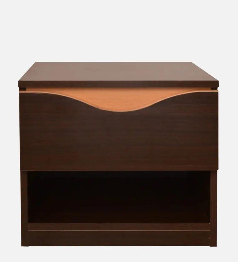 Bedside Table in Brown Finish with Drawer - Ouch Cart