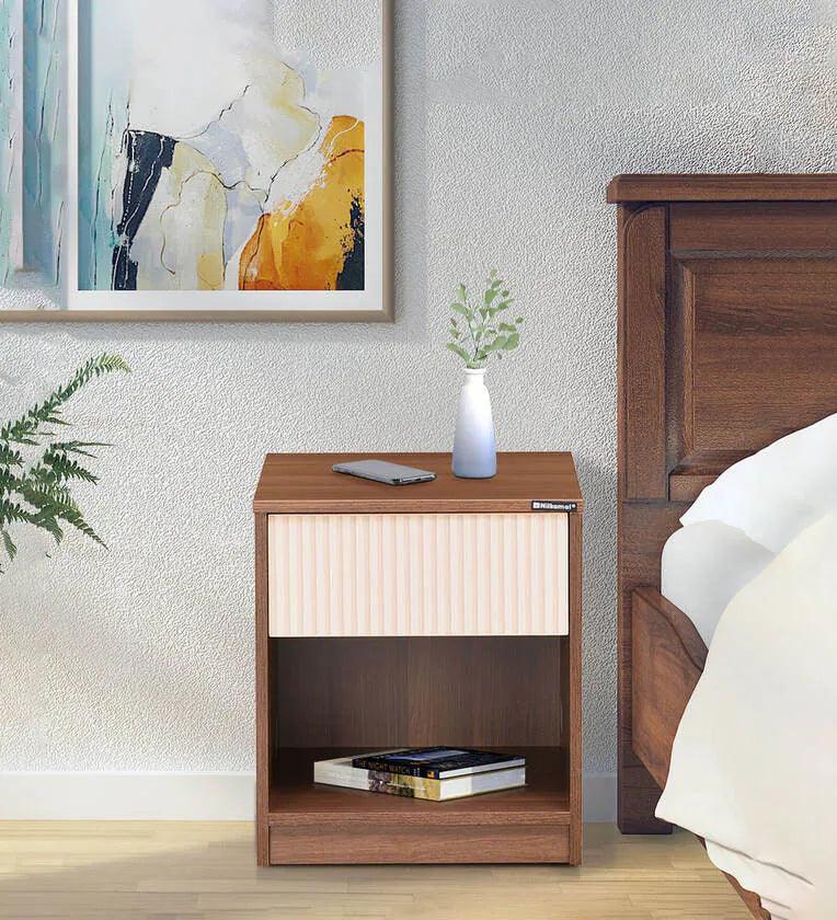 Bedside Table in Walnut Finish - Ouch Cart