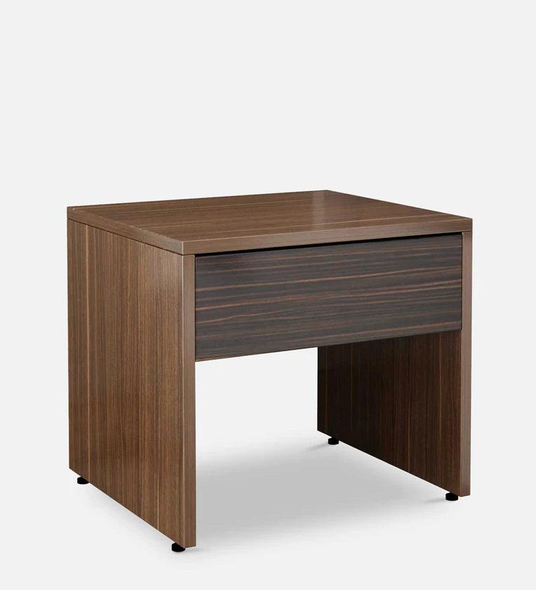 Bedside Table in Cairo Walnut & Dark Ebony Finish with Drawer - Ouch Cart