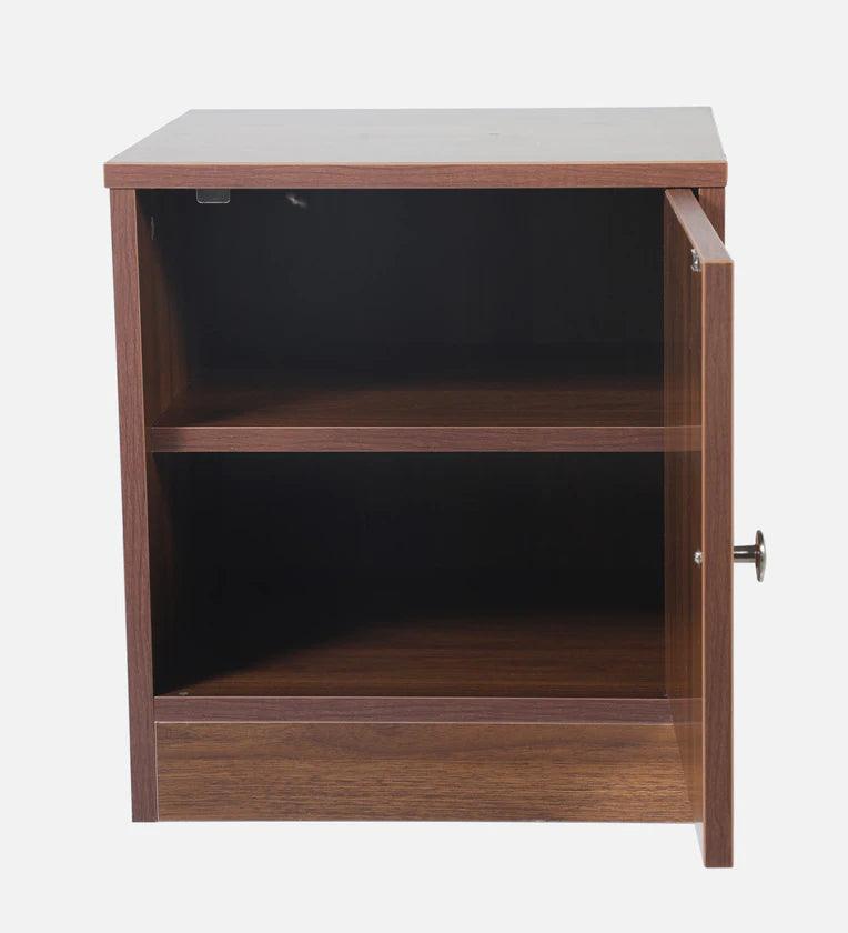 Bedside Table In Columbian Walnut Finish with Storage - Ouch Cart