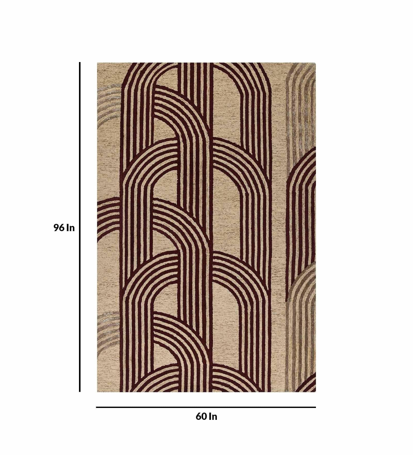 RED ROBIN Wool & Viscose Canyan 5x8 Feet Hand-Tufted Carpet - Rug - Ouch Cart