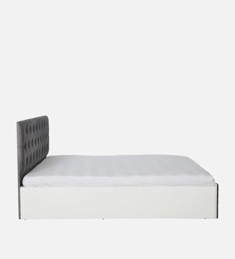 King Size Bed in Frosty White Finish with Hydraulic Storage - Ouch Cart