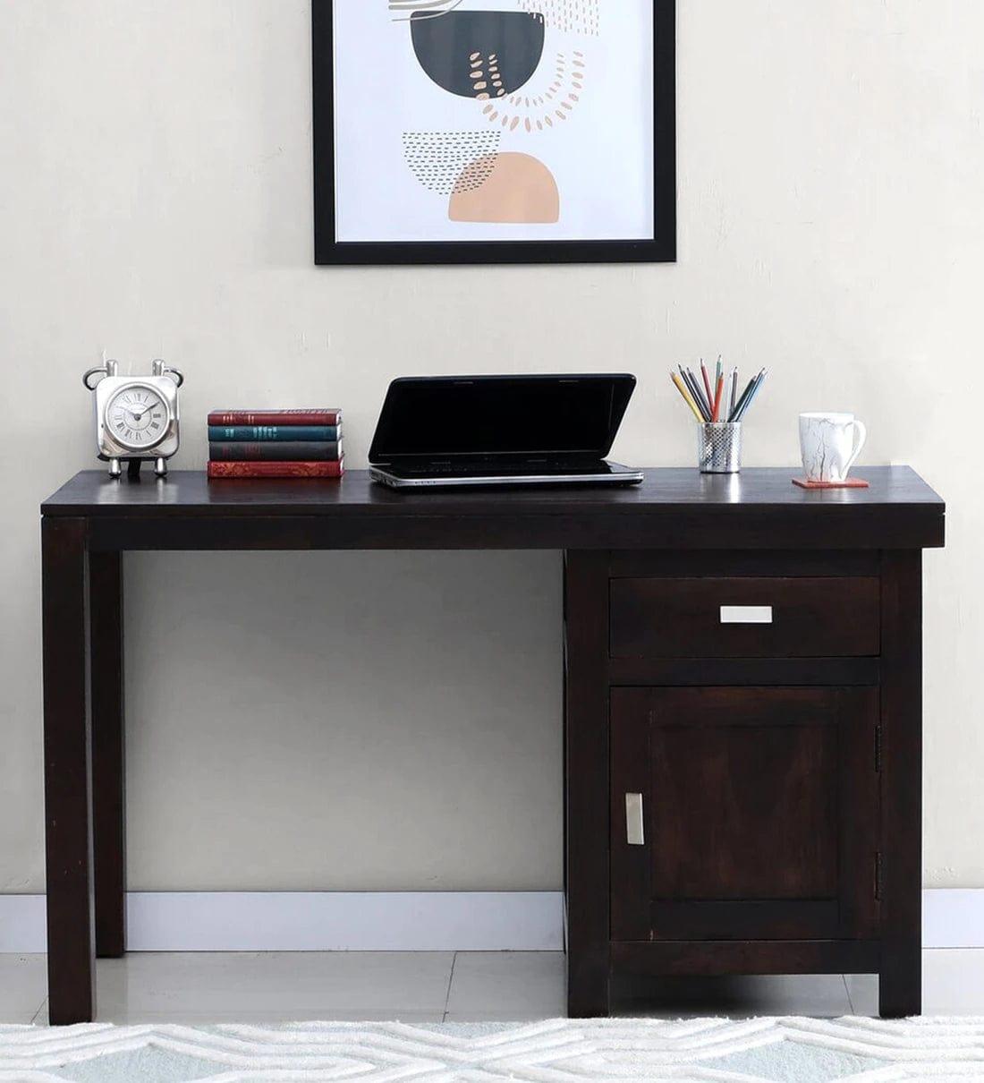 Oriel Sheesham Wood Writing Table In Warm Chestnut Finish, - Ouch Cart