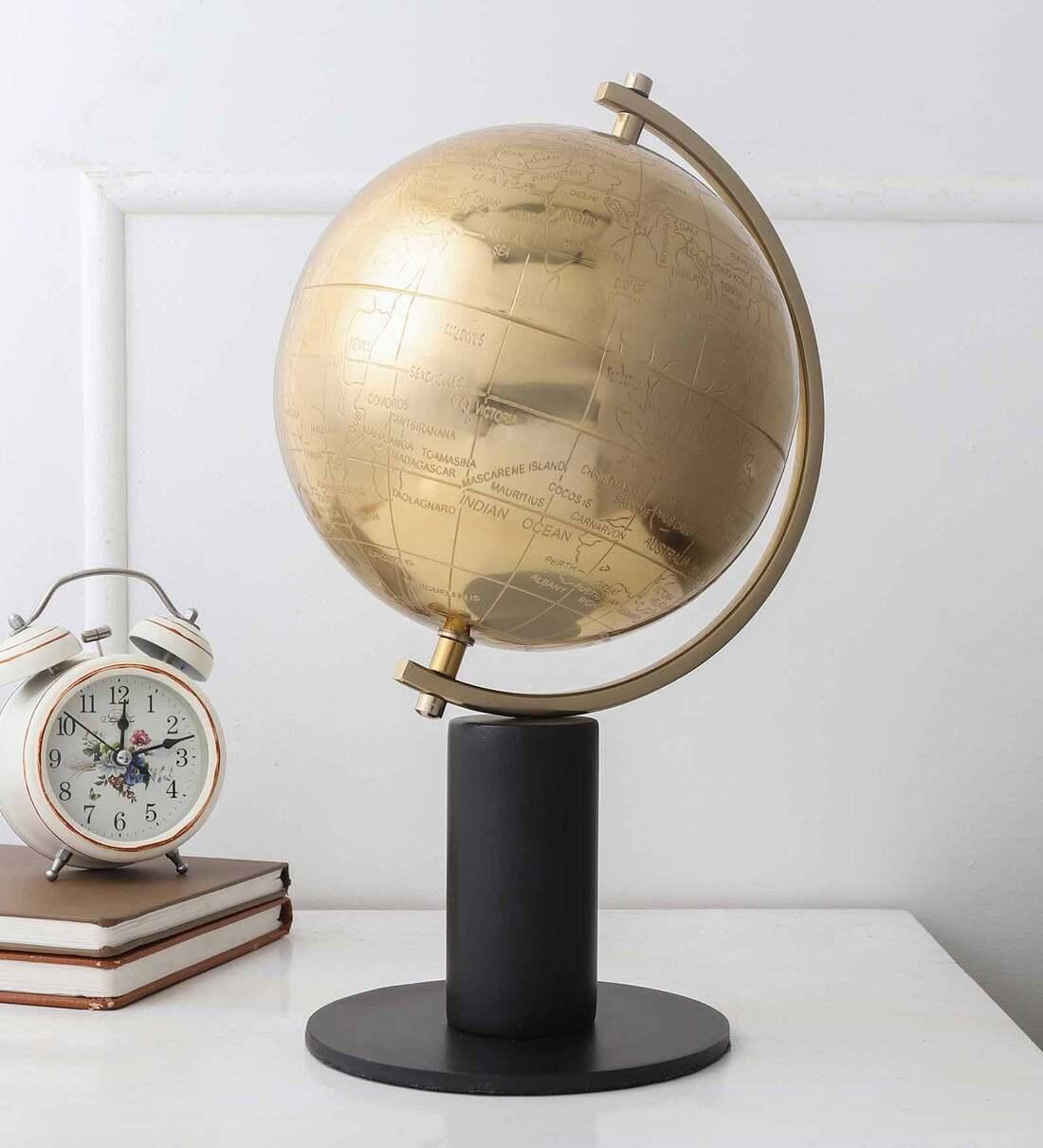 Pompous Globe Gold Iron Table Accent, - Ouch Cart