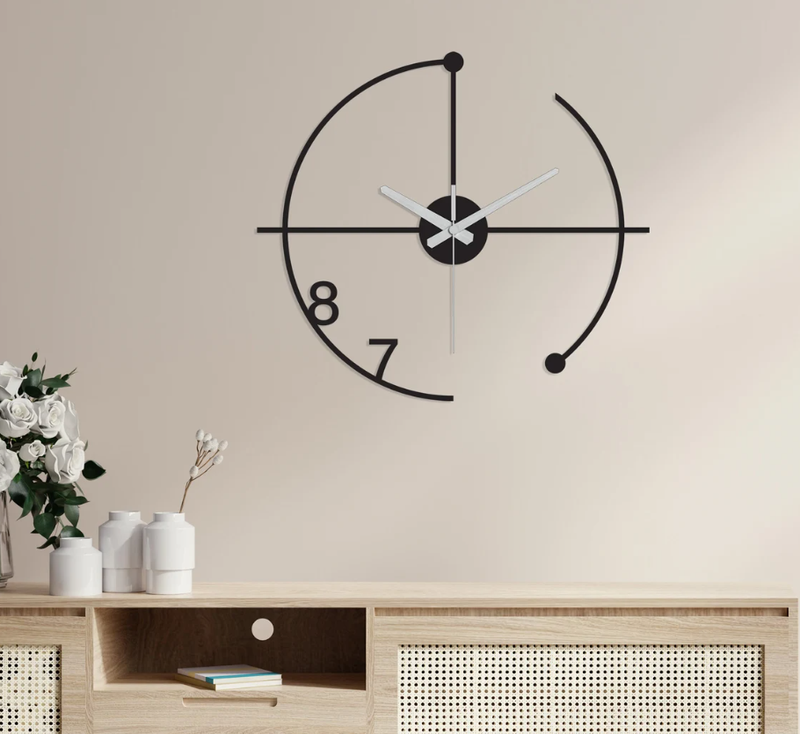 Eighth and Seven  black wallclock
