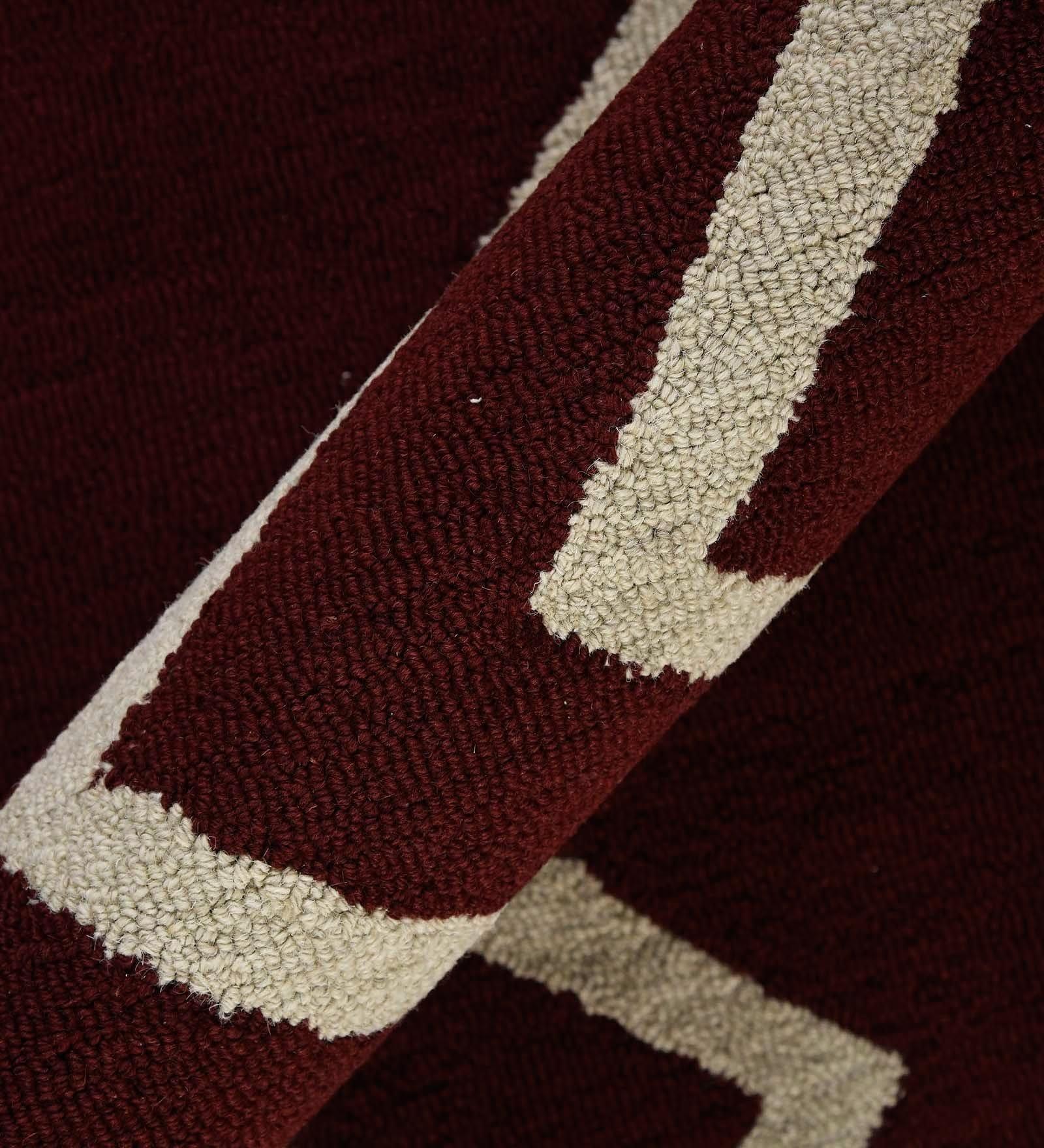 RED BERRY Wool & Viscose Canyan 4x6 Feet Hand-Tufted Carpet - Rug - Ouch Cart