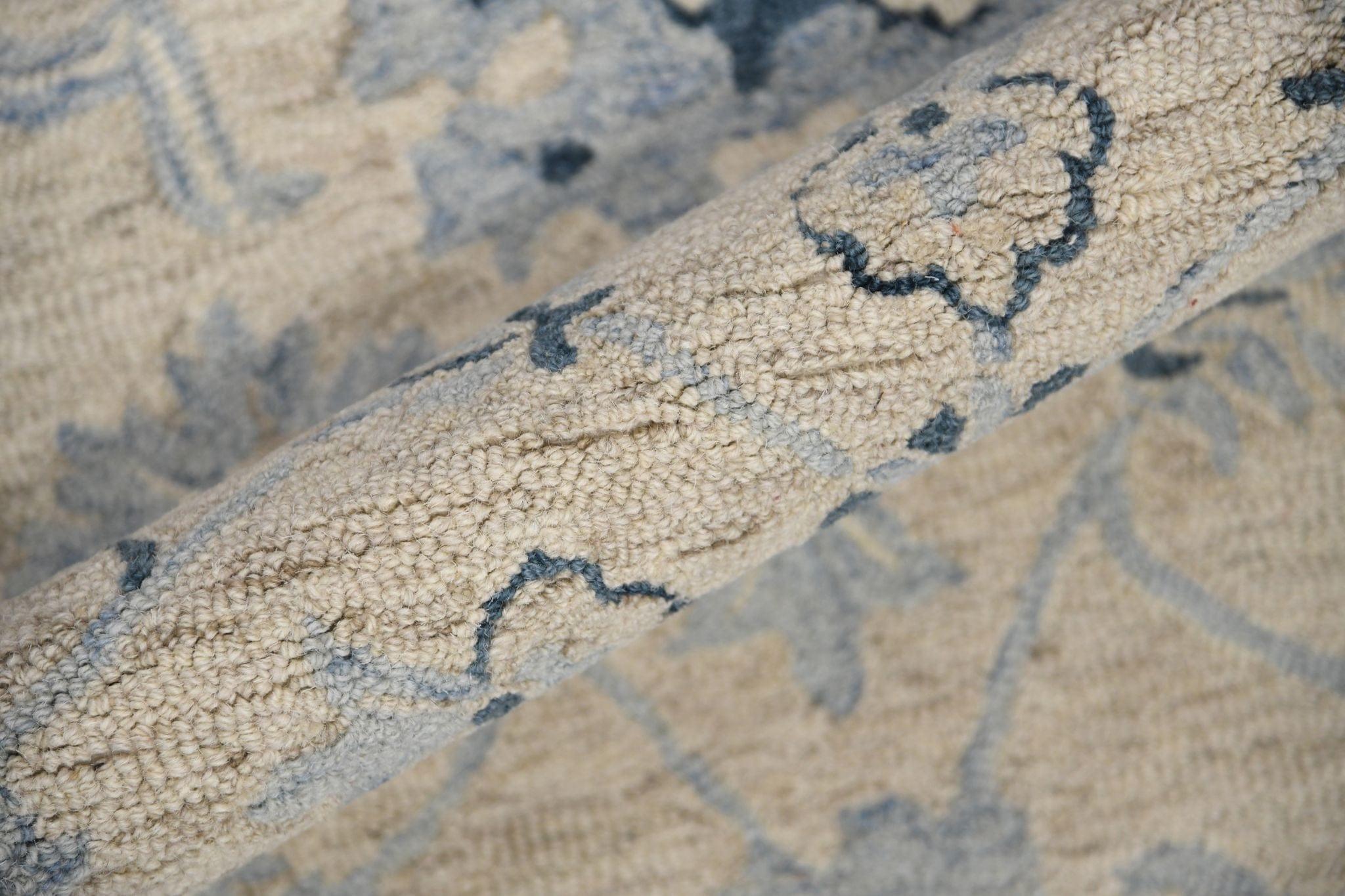 Light Blue Wool Romania 4x6 Feet Hand-Tufted Carpet - Rug - Ouch Cart