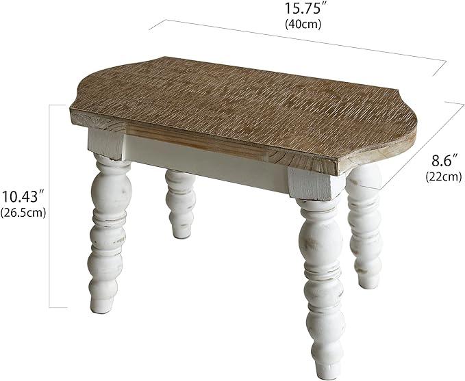 Bathroom Stool Wood Foot Stool for Adults Kids, Bedside Step Planter Stool for Kitchen - Ouch Cart