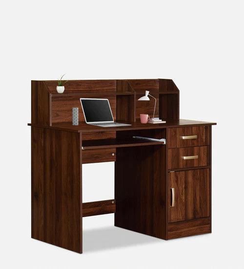 Paula Computer Table In Columbia Walnut Finish - Ouch Cart