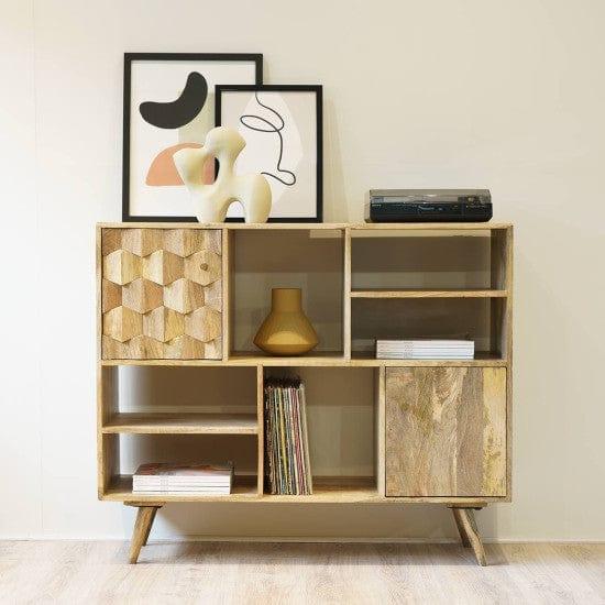 Darwin Mango Wood Sideboard in Natural Finish (Open Cabinet) - Ouch Cart