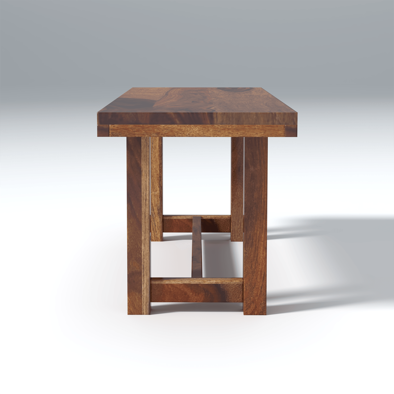 Crenn Sheesham Wood Dining Bench In Reddish Walnut Color - Ouch Cart