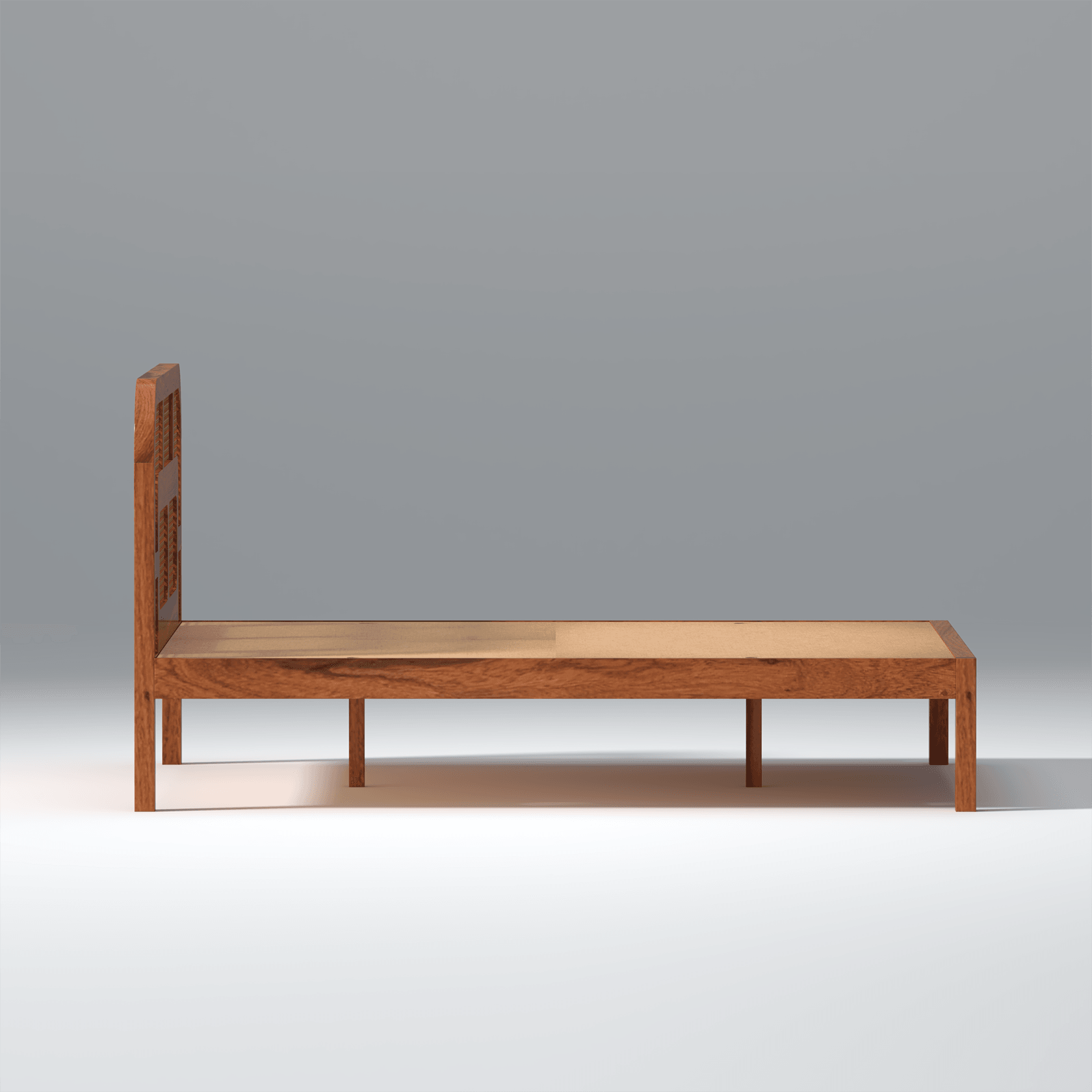 Zenitha Sheesham Wood Bed Without Storage in Maharani Colour - Ouch Cart