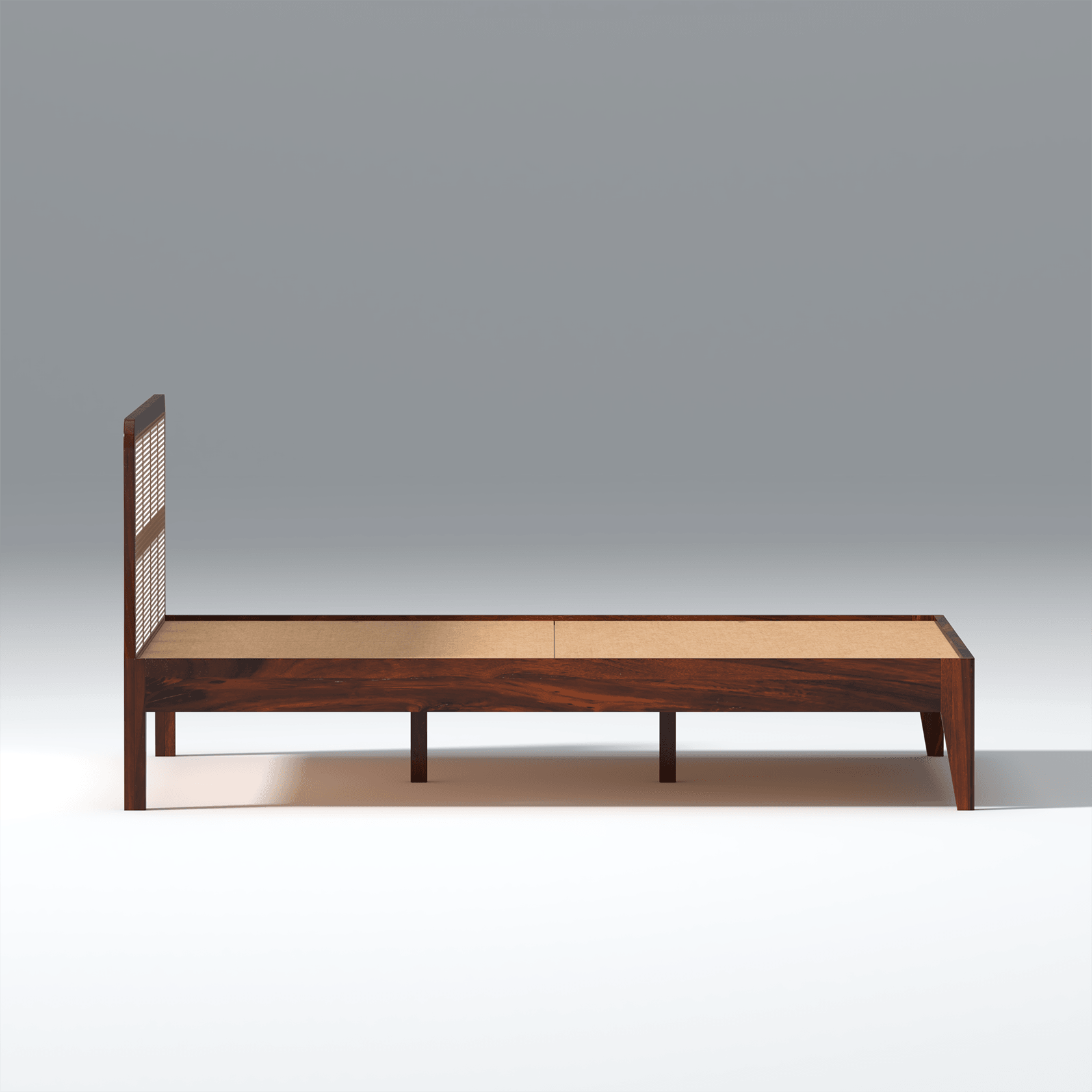 Zen Cane & Sheesham Wood Bed In Maharani Finish - Ouch Cart