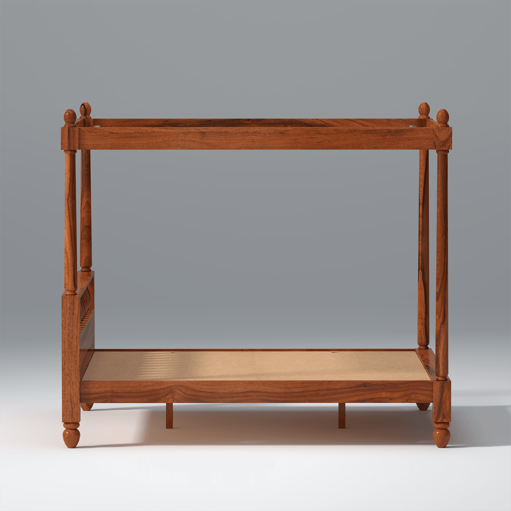 Dreamer Sheesham Wood Bed without Storage in Maharani Color - Ouch Cart