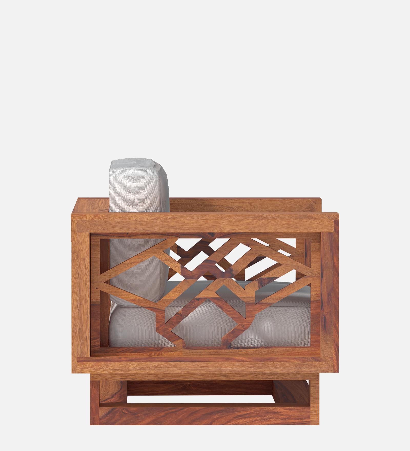 Cushy lounger Sheesham Wood Sofa In Reddish Walnut - Ouch Cart