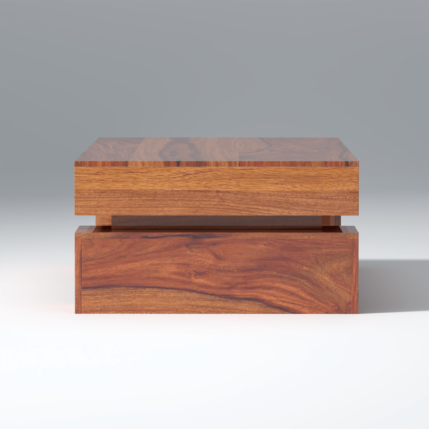 Kaffee Sheesham Wood Coffee Table In Light Reddish Honey Color - Ouch Cart